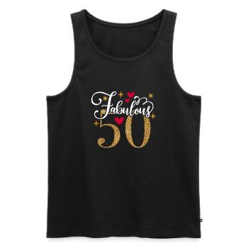 50th Birthday vintage retro Born in 1973 Birthday - Men's Premium Organic Tank Top - black - Front - Michal (187cm)