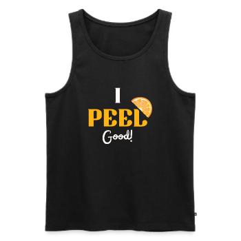 I peel good orange - Men's Premium Organic Tank Top - black - Front - AI Model Male 178 light (178cm)