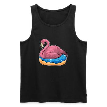 Ente mit Donut Lustiges Flamingo T-Shirt - Männer Premium Bio Tank Top - Schwarz - Vorne - Michal (187cm)