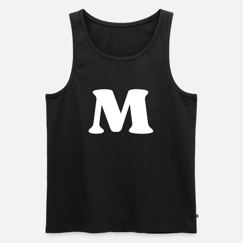 Buchstabe m - Männer Premium Bio Tank Top - Schwarz