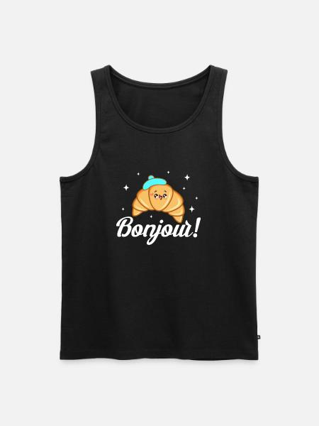 bonjour croissant Design for a croissant lover - Men's Premium Organic Tank Top - black