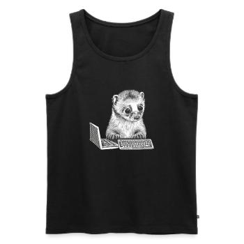 CUTE GEEK FERRET - Men's Premium Organic Tank Top - black - Front - Michal (187cm)