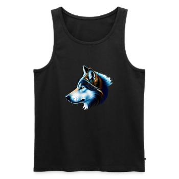 Loup - Débardeur bio Premium Homme - noir - Devant - Michal (187cm)