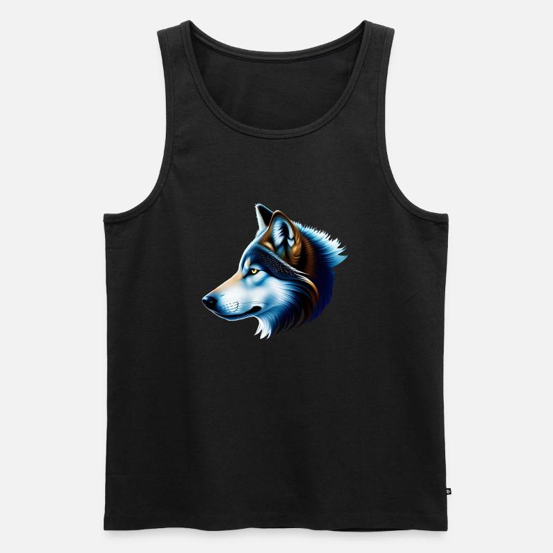 Wolf - Männer Premium Bio Tank Top - Schwarz