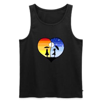 HERZ YING YANG - Männer Premium Bio Tank Top - Schwarz - Vorne - AI Model Male 178 light (178cm)