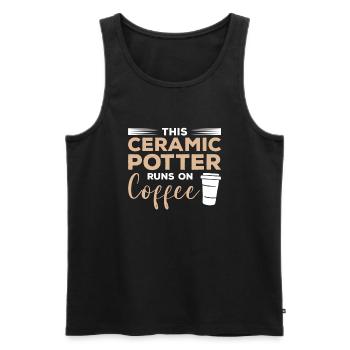 This Ceramic Runs On Coffee Pottery - Männer Premium Bio Tank Top - Schwarz - Vorne - AI Model Male 178 light (178cm)
