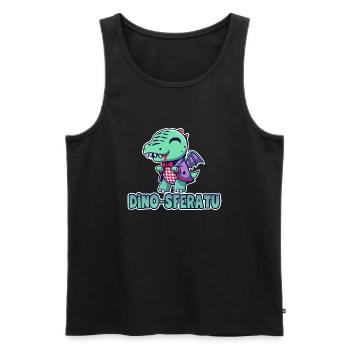 dessin dinosaure vampire chibi humour - Débardeur bio Premium Homme - noir - Devant - Michal (187cm)