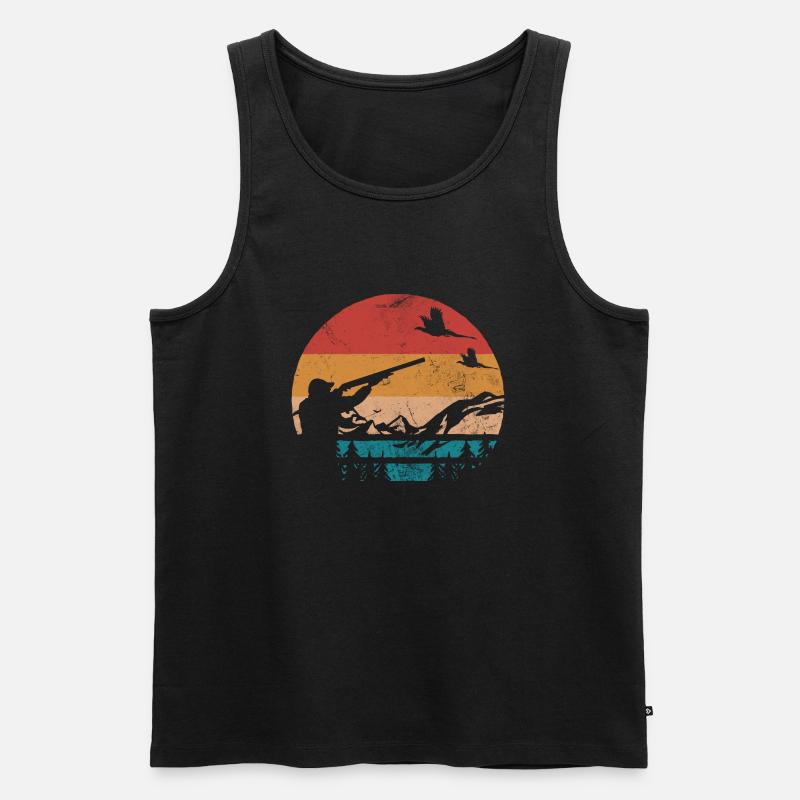 Pheasant hunter Retro - Männer Premium Bio Tank Top - Schwarz