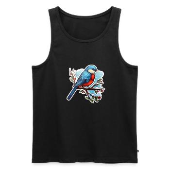 Winter bird - Men's Premium Organic Tank Top - black - Front - AI Model Male 178 light (178cm)