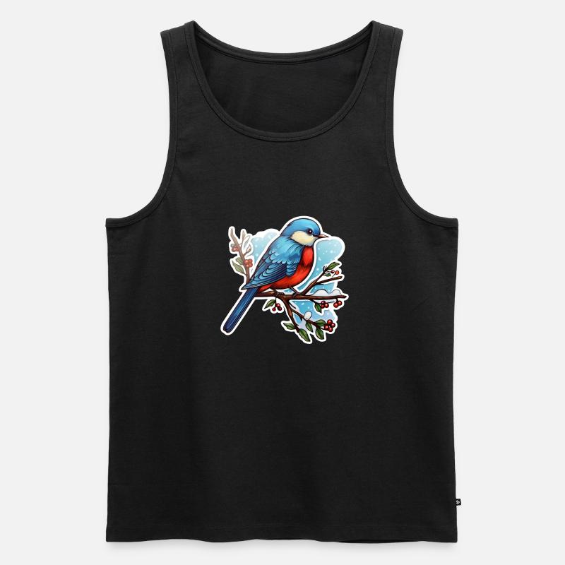 Wintervogel - Männer Premium Bio Tank Top - Schwarz