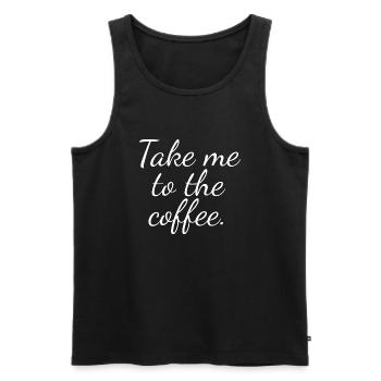 Take me to the coffee - Men's Premium Organic Tank Top - black - Front - Michal (187cm)