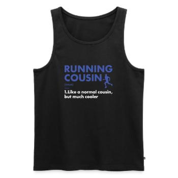 Sport Cousin Running - Men's Premium Organic Tank Top - black - Front - AI Model Male 178 light (178cm)