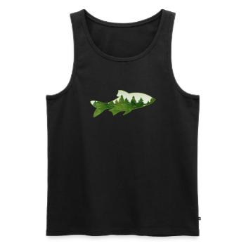 Angler Angler Fish Forest Nature - Men's Premium Organic Tank Top - black - Front - Michal (187cm)