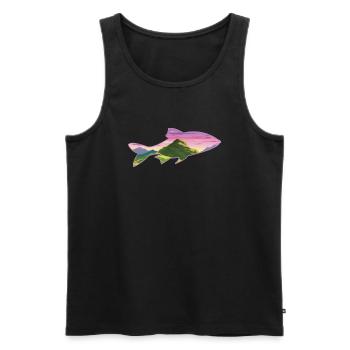 Conservation de la nature Forêt Poissons Pêche au poisson - Débardeur bio Premium Homme - noir - Devant - Michal (187cm)