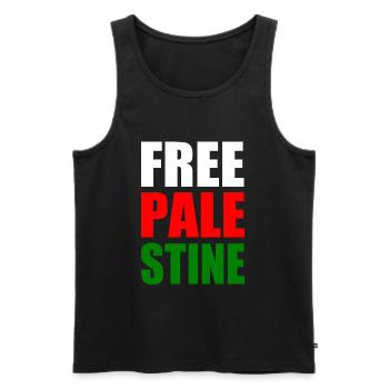Free palestine - Débardeur bio Premium Homme - noir - Devant - Michal (187cm)