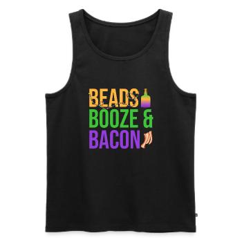 Beads Booze & Bacon Mardi Gras Carnival - Männer Premium Bio Tank Top - Schwarz - Vorne - Michal (187cm)