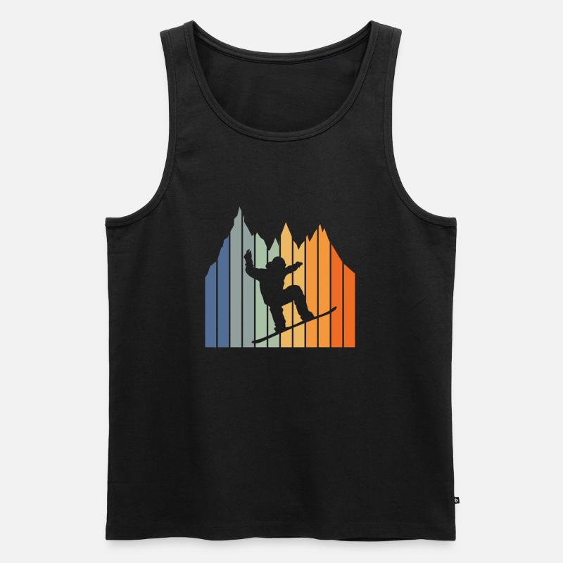 Snowboard Mountain - Männer Premium Bio Tank Top - Schwarz