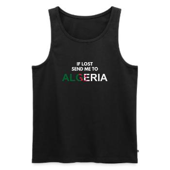 wenn ich verloren habe, schick mich nach Algerien-cadeau Algérie - Männer Premium Bio Tank Top - Schwarz - Vorne - AI Model Male 178 light (178cm)