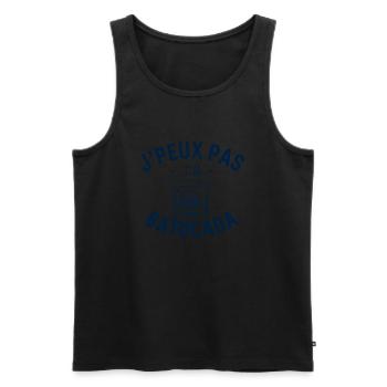 J peux pas j ai Batucada Bleu - Débardeur bio Premium Homme - noir - Devant - AI Model Male 178 light (178cm)