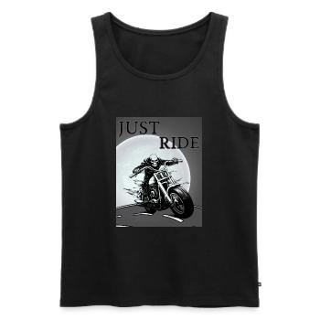 JUST RIDE Chemises de moto cool avec motif squelette - Débardeur bio Premium Homme - noir - Devant - Michal (187cm)