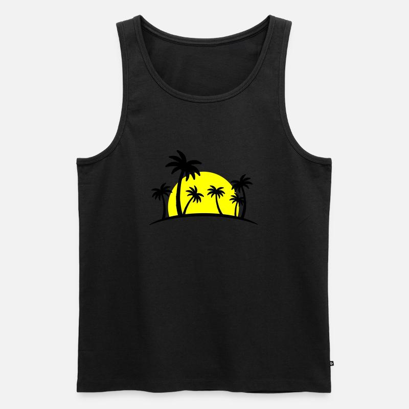 beach palms 2 - Männer Premium Bio Tank Top - Schwarz