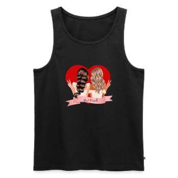 Beste Freunde - Männer Premium Bio Tank Top - Schwarz - Vorne - Michal (187cm)