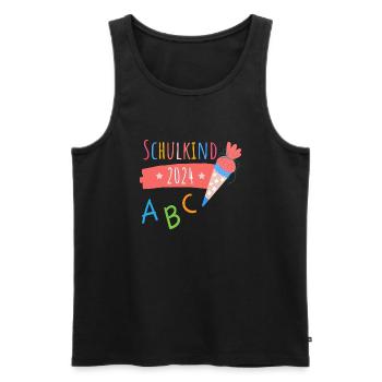 Einschulung T-shirt - Männer Premium Bio Tank Top - Schwarz - Vorne - AI Model Male 178 light (178cm)