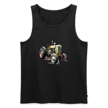 Old-fashioned tractor n°2 - Men's Premium Organic Tank Top - black - Front - AI Model Male 178 light (178cm)