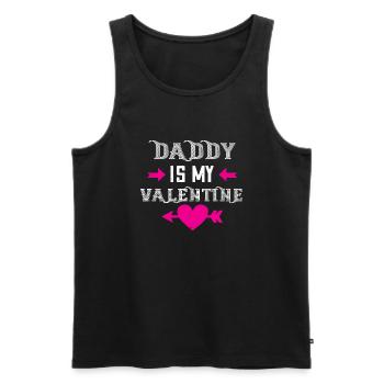 Papa ist mein Valentinstag - Männer Premium Bio Tank Top - Schwarz - Vorne - Michal (187cm)