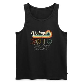 Awesome Since 2010 Anniversary 2010 Vintage 201 - Men's Premium Organic Tank Top - black - Front - AI Model Male 178 light (178cm)