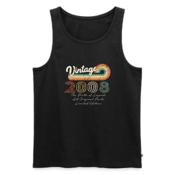 Awesome Since 2008 Anniversary 2008 Vintage 200 - Men's Premium Organic Tank Top - black - Front - AI Model Male 178 light (178cm)