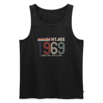 Vintage 1969 Anniversary Gift - Vintage 1969 - Men's Premium Organic Tank Top - black - Front - Michal (187cm)