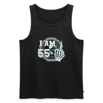 I'm 55 plus 1 middle finger Skull funny 56th - Men's Premium Organic Tank Top - black - Front - AI Model Male 178 light (178cm)