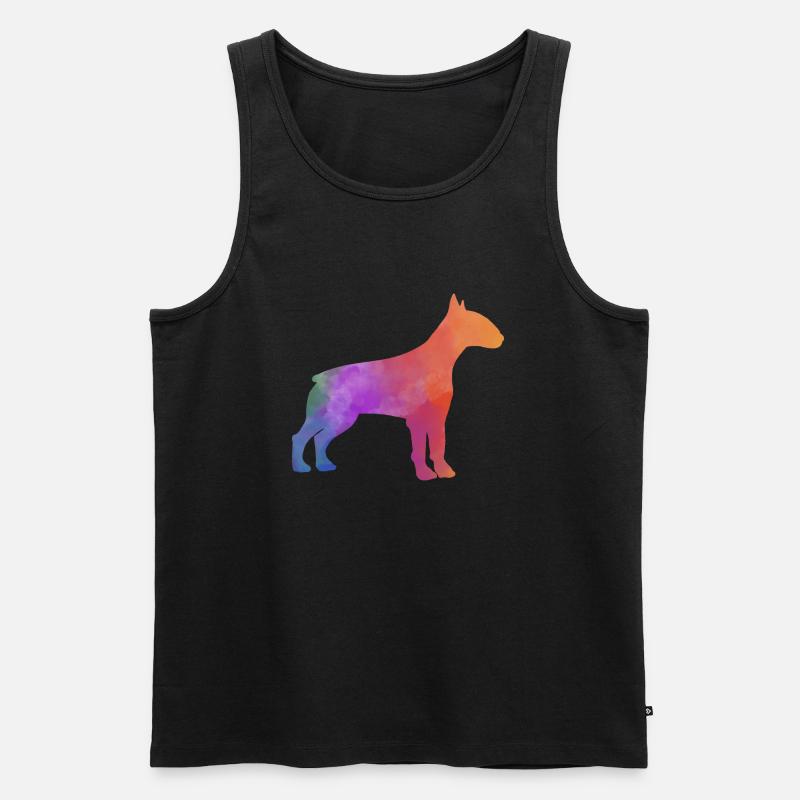 BULLTERRIER bunt - Männer Premium Bio Tank Top - Schwarz