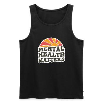 Bewusstsein für psychische Gesundheit Vintage Sunset Mental - Männer Premium Bio Tank Top - Schwarz - Vorne - Michal (187cm)