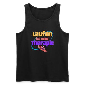 Running, jogging is my therapy - Men's Premium Organic Tank Top - black - Front - Michal (187cm)