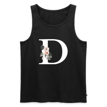 Tropical Floral Letter D - Men's Premium Organic Tank Top - black - Front - Michal (187cm)