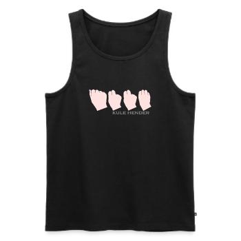 Hand alphabet Anne - Men's Premium Organic Tank Top - black - Front - AI Model Male 178 light (178cm)