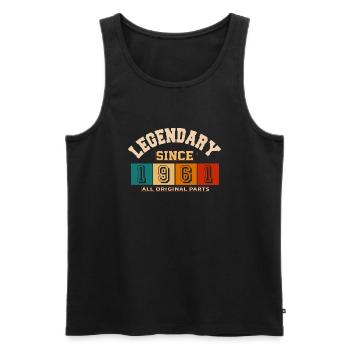 Legendary since 1961 vintage rétro anniversaire - Débardeur bio Premium Homme - noir - Devant - Michal (187cm)