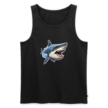 Hai gefrässig - Männer Premium Bio Tank Top - Schwarz - Vorne - AI Model Male 178 light (178cm)