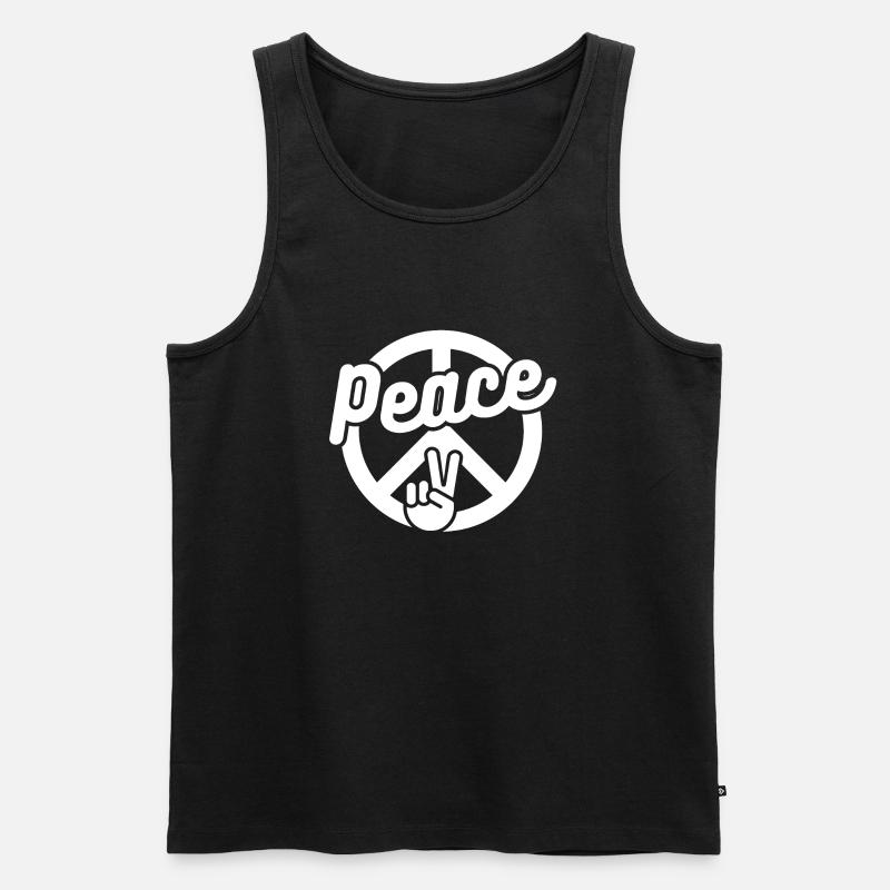 FRIEDE - Männer Premium Bio Tank Top - Schwarz