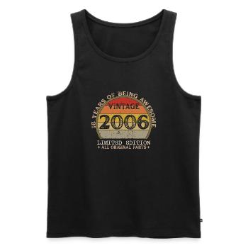 Born in 2006 - Vintage 2006 Retro Birthday - Men's Premium Organic Tank Top - black - Front - Michal (187cm)