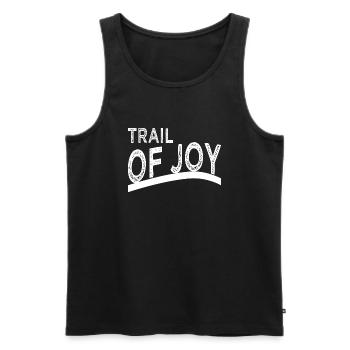 Bliss Quotes Blissful Joy Mountain Biking - Men's Premium Organic Tank Top - black - Front - AI Model Male 178 light (178cm)