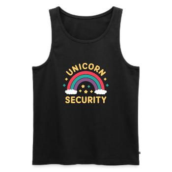 Unicorn Security Unicorn Motto Unicorn Security - Débardeur bio Premium Homme - noir - Devant - AI Model Male 178 light (178cm)