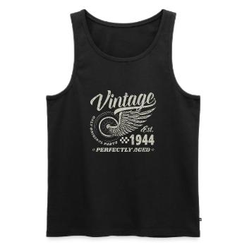 Vintage 1944 Year of birth 80 Birthday 80 Vintage - Men's Premium Organic Tank Top - black - Front - Michal (187cm)