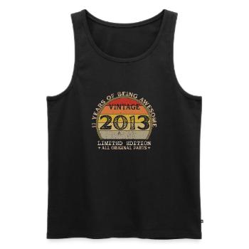 Born in 2013 - Vintage 2013 Retro Birthday - Men's Premium Organic Tank Top - black - Front - Michal (187cm)