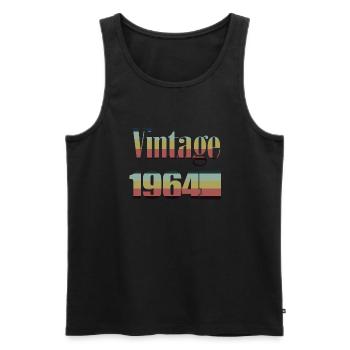 1964 Birthday 1964 Born in 1964 Birthday - Men's Premium Organic Tank Top - black - Front - AI Model Male 178 light (178cm)