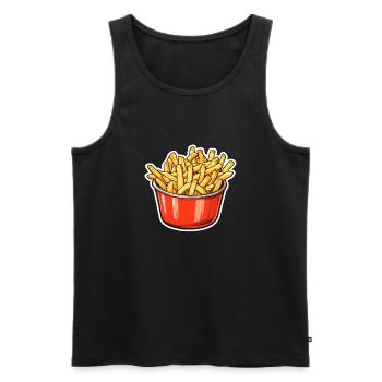 French Fries Bowl - Men's Premium Organic Tank Top - black - Front - Michal (187cm)