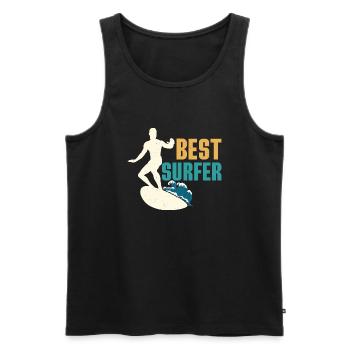 A Good Day Starts With Coffee And Forklift Driving - Men's Premium Organic Tank Top - black - Front - AI Model Male 178 light (178cm)