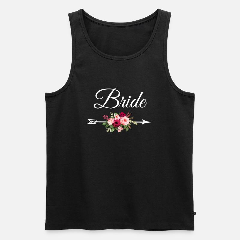 Braut Pfeil Blumenstrauß - Männer Premium Bio Tank Top - Schwarz